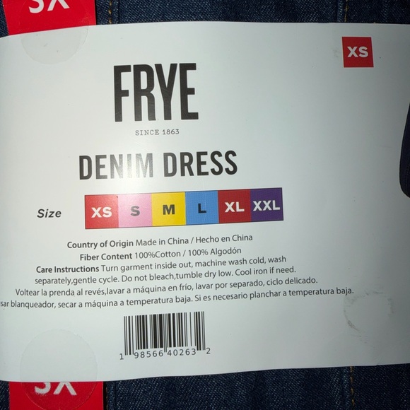 Frye Dark Denim Long Sleeve Dress XS/0-2 NWT - Picture 4 of 4